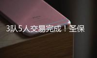 3队5人交易完成	！圣保罗！确定最后一年！